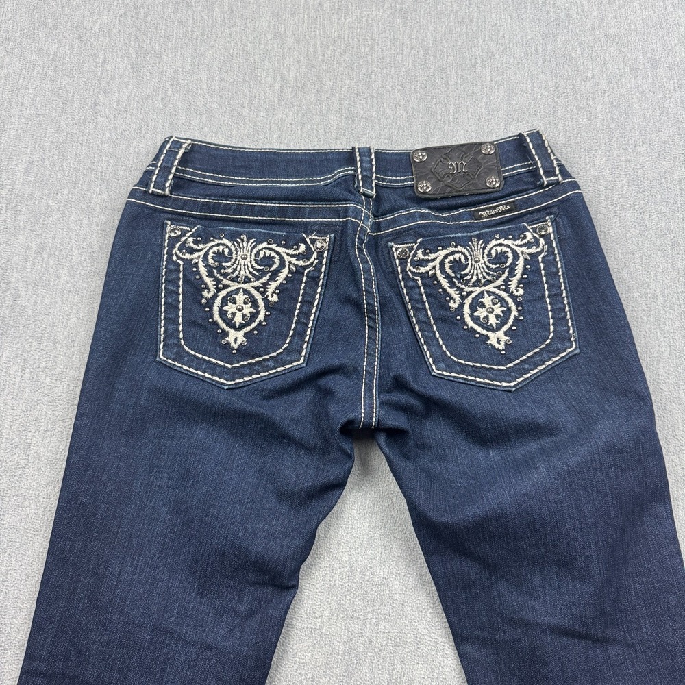 Miss Me‎ Jeans Womens 29 Fits 30x32 Bootcut Embellished Rhinestone Flap Pocket